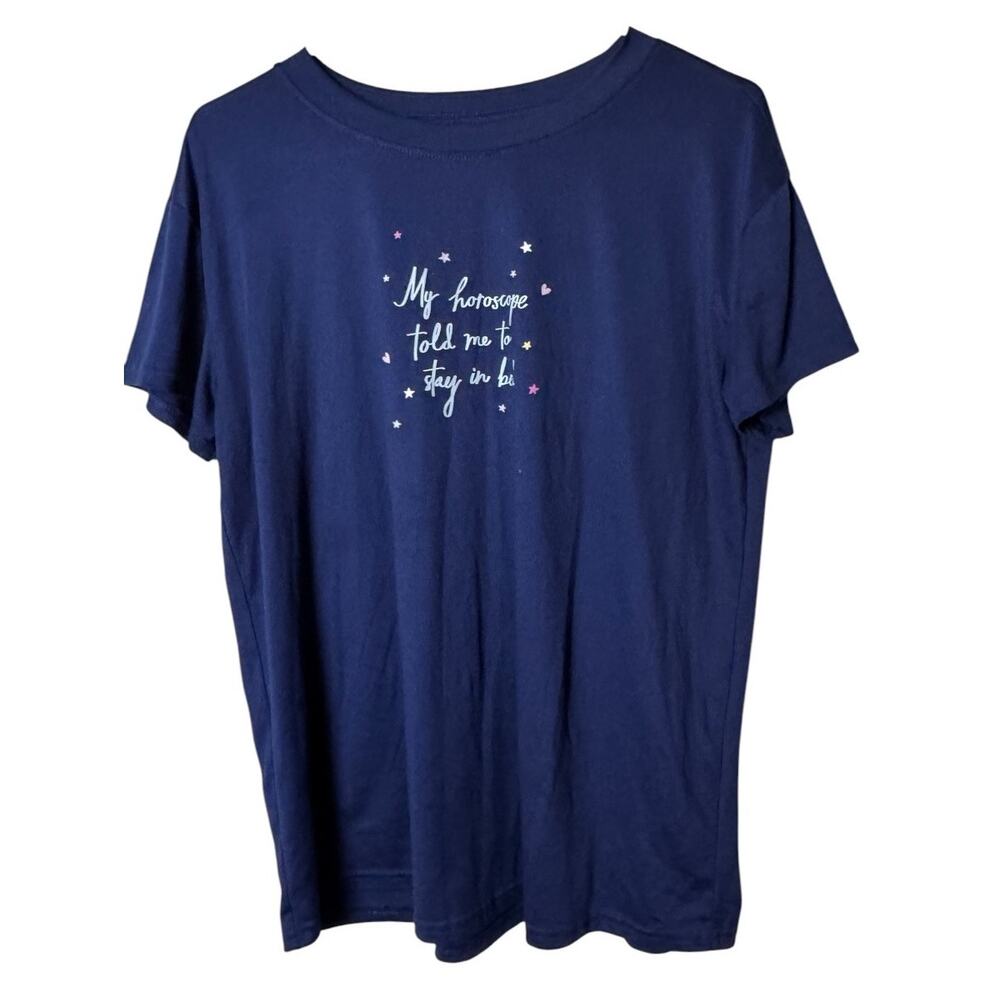 Joyspun Women's Short Sleeve Graphiuc Style Sleep Stop Sz S
